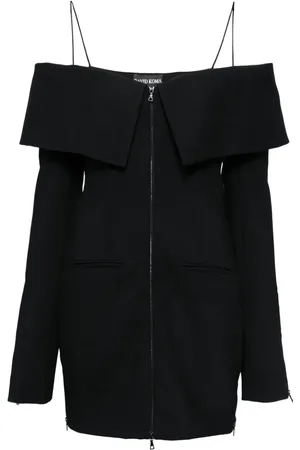 DAVID KOMA Vestido corto de vestir con hombros a capas
