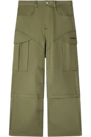 OFF-WHITE Pantalones rectos tipo cargo bordados