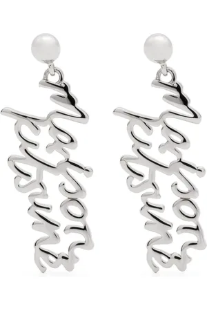 Maison Kitsuné Pendientes con logo escrito a mano