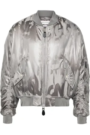Alexander McQueen Chaqueta bómber con logo estampado