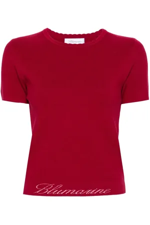 BLUMARINE Camiseta con logo en jacquard