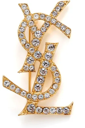 Saint Laurent Broche YSL con apliques de strass