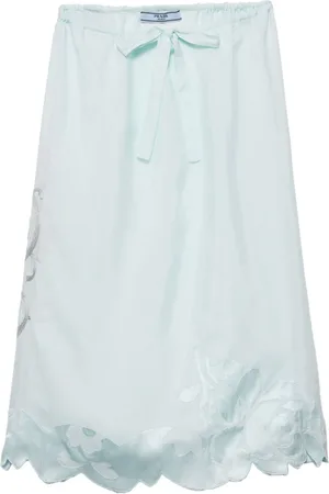 Prada Falda bordada de seda