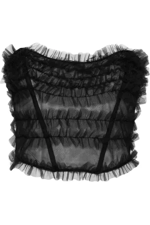 Alessandra Rich Bustier de tul fruncido