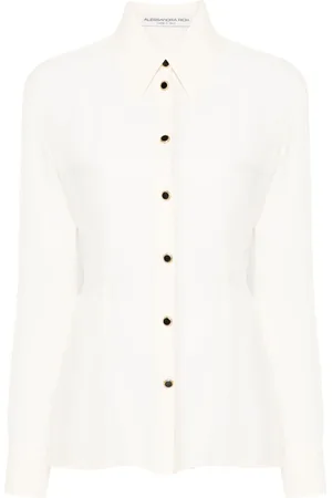 Alessandra Rich Camisa con botones de joyas