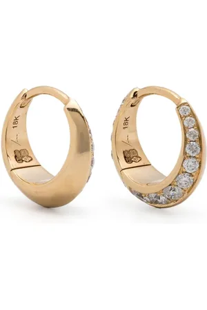 Lizzie Mandler Pendientes huggie Crescent en oro amarillo de 18 ct