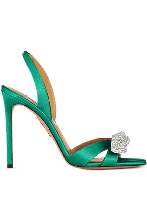 Aquazzura Sandalias Very Bow Tie Crystal con tacón de 105 mm
