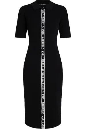 Karl Lagerfeld Vestido midi con franja del logo