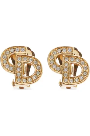 Dior Pendientes CC con apliques de strass