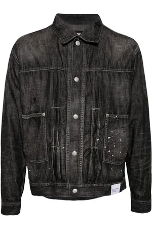NEIGHBORHOOD Chaqueta vaquera con motivo de salpicadura de pintura
