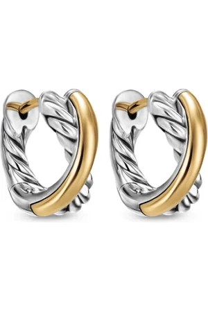 David Yurman Pendientes de aro Crossover en oro amarillo de 18 ct