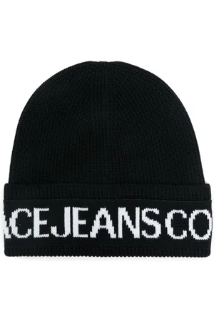 VERSACE Gorro con logo en intarsia