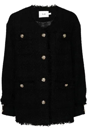 B+AB Chaqueta de tweed con cuello en v