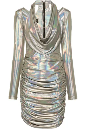 MITILIANE COUTURE Vestido midi con efecto holográfico