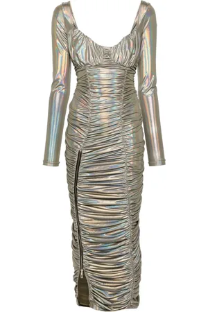 MITILIANE COUTURE Vestido largo con efecto holográfico