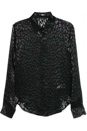 VERSACE Camisa con motivo de leopardo