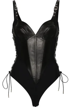 MITILIANE COUTURE Body con ribete de cuero