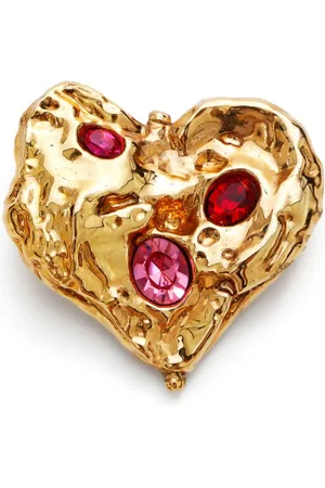 Saint Laurent Broche con apliques de strass