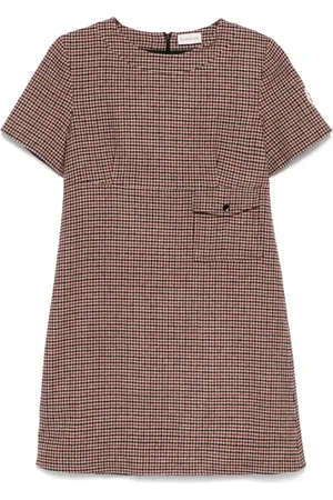 Moncler Vestido corto con motivo de pied de poule