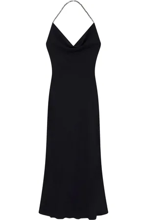 Stella McCartney Vestido con cuello halter y aplique de cristal