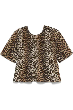 Ganni Blusa con estampado de leopardo