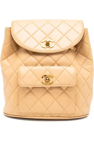 CHANEL Mochila pequeña con correas de cadena entretejidas