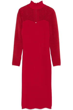 Elisabetta Franchi Vestido midi con motivo pied de poule