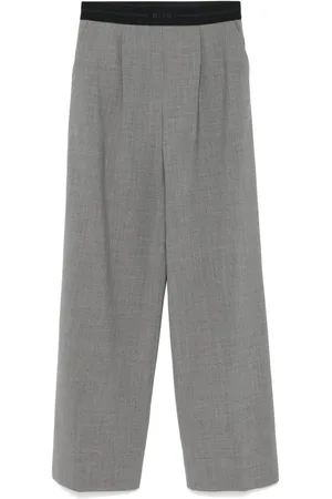 Msgm Pantalones de vestir con logo en la cinturilla