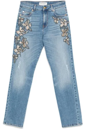 Ermanno Firenze Vaqueros con bordado floral