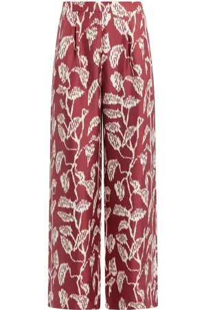 ASCENO Pantalones acampanados con estampado floral