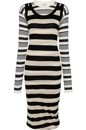 Marni Vestido midi a rayas