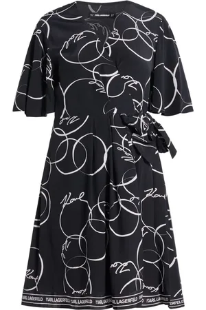 Karl Lagerfeld Vestido cruzado con estampado Circle