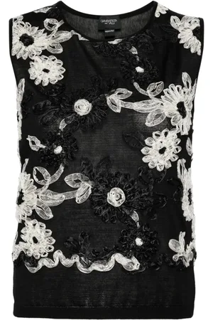 Giambattista Valli Top sin mangas con bordado floral