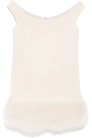 BLUMARINE Vestido corto con detalle de plumas