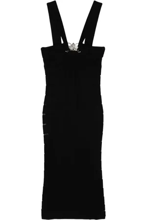 GENNY Vestido midi con aberturas translúcidas