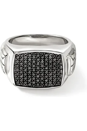 John Hardy Anillo con sello con zafiro en plata de ley