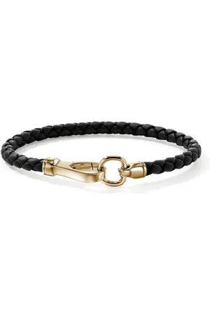 John Hardy Pulsera en oro amarillo de 14 ct y cuero