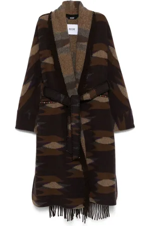Bazar Deluxe Abrigo con motivo en intarsia