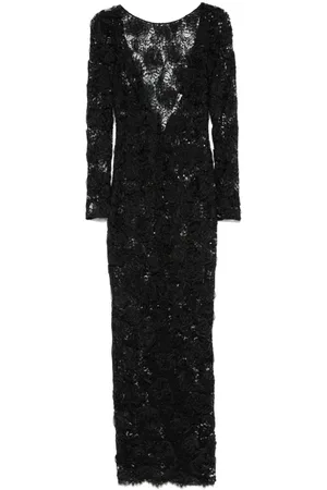 Alessandra Rich Vestido largo con aplique floral