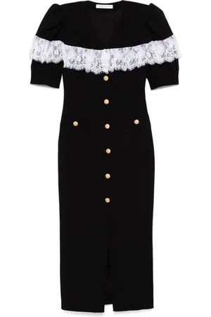 Alessandra Rich Vestido midi con detalles de encaje