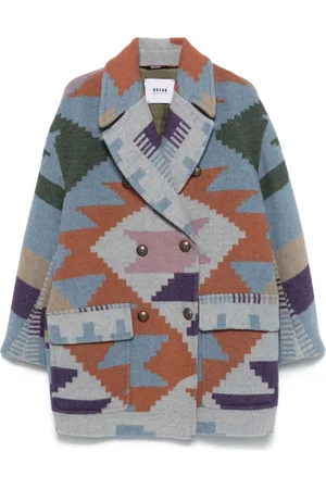 Bazar Deluxe Abrigo con motivo en intarsia