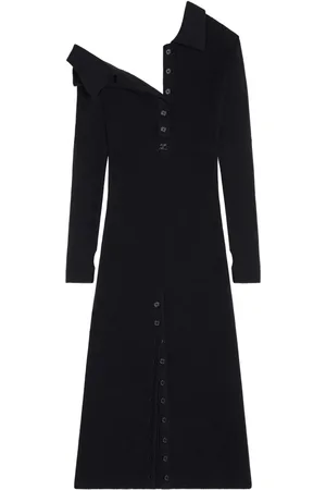 Courrèges Vestido midi con múltiples botones