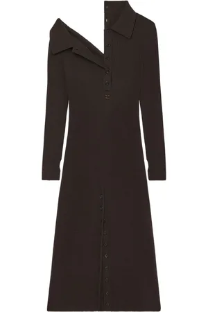 Courrèges Vestido midi con múltiples botones