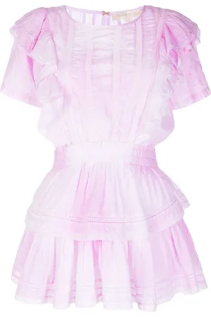 LOVESHACKFANCY Vestido con paneles de volantes