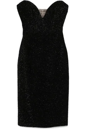 Elisabetta Franchi Vestido midi de tweed