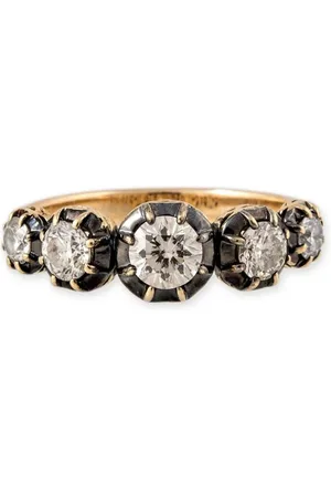 JACQUIE AICHE Anillo Sophia en oro amarillo de 14 ct con diamante