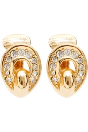 Dior Pendientes de clip con apliques de strass