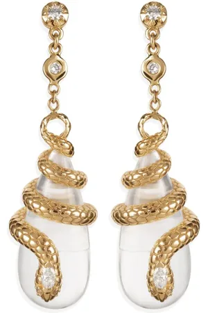 JACQUIE AICHE Pendientes Sophia en oro amarillo de 14 ct con diamantes