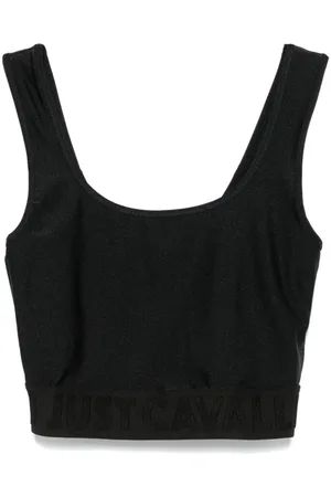 Roberto Cavalli Top corto con cuello redondo