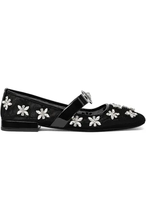 VERSACE Bailarinas Gianni Ribbon con detalles de cristal